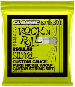 Ernie Ball Classic Pure Nickel Regular Slinky Set are the best pure nickel electric guitar strings